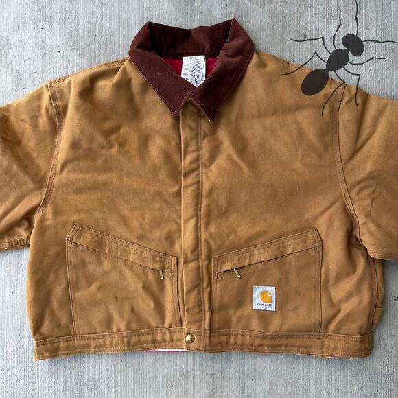 Vintage Y2K Carhartt brown cropped Detroit style work wear jacket - Picture 3 of 7